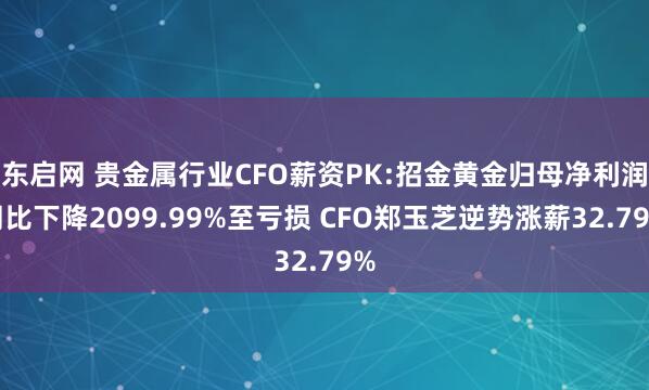 东启网 贵金属行业CFO薪资PK:招金黄金归母净利润同比下降2099.99%至亏损 CFO郑玉芝逆势涨薪32.79%